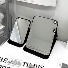 INS 折叠化妆镜，学生宿舍桌面化妆镜，可爱便携家用化妆镜，化妆，便宜，房间装饰，梳妆台，旅行，卧室，化妆配件，镜子，梳妆镜，便宜，圣诞礼物，化妆品，化妆工具，便宜货，礼物，女士礼物，圣诞礼物 - 黑色 - 查看 2