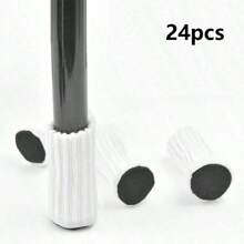 [Calcetines de punto antideslizantes para patas de silla] Juego de 4/24/32 piezas de calcetines de punto grueso de doble capa antideslizantes para patas de silla - Protectores de piso a rayas clásicos, cubiertas para reducción de ruido - Material de poliéster, multicolor
