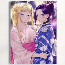 Framed 1pc Anime Hokkaido Gal Canvas Poster - High-Quality Soft Canvas,  12x18 Inches - Vibrant Japanese-Themed Wall Art For Holiday, Party & Home Decor, Living Room Artwork|Festive Home Art|Detailed Kimono Design, Kawaii Room Decor