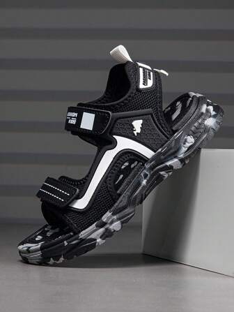 Summer New Kids Open Toe Sandals, Boys & Girls Breathable Non-Slip Soft Bottom Beach Shoes, Lightweight Athletic Sandals Suitable For School, Beach, Daily Casual, Sports