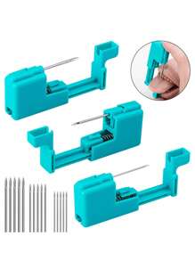 6 件装可重复使用 14G 16G 20G 身体穿刺枪穿刺针工具套件适用于鼻舌唇眉耳软骨穿刺首饰 - 綠色 - 查看 8