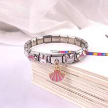 1 Pc Cross Border Popular Pentagram Elastic Bracelet DIY Italian Module Splicing Bracelet - Silver - View 44