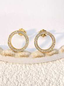 3pcs/Set Style Lucky Circle Necklace Earrings Jewelry Set - Fashion Jewelry Set Suitable For Daily Wear Christmas New Year Valentine's Day Holiday Gift