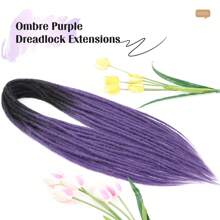 10 Strands 24 Inch Double Ended Synthetic Dreadlock Extensions - Straight Fake Dreads In Dark Purple 10 Strands/Pack Easy To Style & Reusable Lightweight & -Free Dreads Extensions - Multicolor - View 3