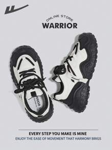 Warrior Comfortable Street Style Chunky Shoes For Women Spring And Summer Lightweight Comfortable Breathable Running Shoes Modest Style Casual Sneakers Applicable Throughout The Yearwear-Resisting All-Day Wear Training Sneakers - Beige/Black - View 5