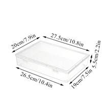 Plastic Document Organizer Organized Clear Square Shape Storage Box Organizing Box Transparent Desktop Document Storage Case