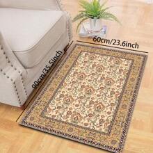 1pc Turkish Art Carpet, Crystal Velvet 700g/Sq.M, Dotted Bottom, 5mm Thickness. Machine Washable, Fade-Resistant Carpet, Anti-Slip . Suitable For Holidays And Any Space Including Hotel, Office, Sofa, Bedside, Kitchen, Laundry Room, Corridor, Porch, Staircase Mother's Day