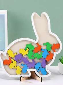 1pc Wooden Easter Bunny Egg Reward Jar, Learning & Self-Discipline Checklist Reward Jar, Home & Classroom Chore Reward Jar, Teacher Gift - Wooden - Multicolor - View 3