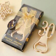 生日开瓶器，完美适用于15岁、18岁、21岁、30岁、40岁、50岁、55岁、60岁、65岁、70岁、75岁、80岁、90岁和100岁生日派对，镶钻生日纪念品，结婚纪念日宾客礼物，啤酒开瓶器派对装饰（黑色）