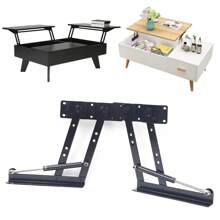 YUNRUX 2 bisagras de resorte ajustables para mesa de centro elevable con marco elevador para muebles. - Negro - Ver 10