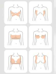 5厘米*5米胸贴文胸女士粘性隐形胸罩乳贴遮胸提胸胶带聚拢文胸无肩带胸垫贴纸 - 米色 - 查看 8