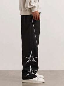 Tween Boys Non-Fleece Casual Elastic Waist Drawstring Cargo Pants, Spring, Autumn & Summer - Black - View 5