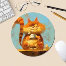 带防滑橡胶底座的可爱鼠标垫，有趣的鼠标垫适用于台式机、无线电脑鼠标、办公室、笔记本电脑、家庭办公室装饰，适合女性和女孩的可爱办公用品礼物 - 彩色 - 查看 3