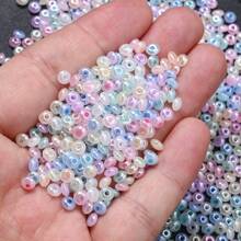 200 件/套 5 毫米冰淇淋玻璃珠光面圆形隔珠种子珠适用于制作珠宝项链手链 DIY 配件 - 飛碟型 - 查看 3