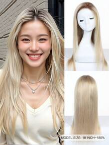 real me. 无胶蕾丝假发 棕色至金色渐变高光色 长直发 100% 雷米真人头发 易于造型 适合任何场合 手工绑带蕾丝区域 9*6 英寸蕾丝闭合 180% 密度 适合女性 18-20 英寸长度 S27/613# - S27/613 - 查看 2