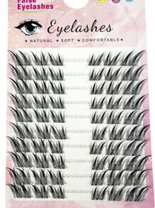 10 Pairs D-Curl Curly Cartoon Eyelashes, 12mm Cluster Lashes, Cat Eye Lashes, 9mm/11mm/13mm/15mm Cluster Lashes, Natural Makeup Effect, Suitable For Cosplay And Cartoon Style, Fluffy And Lengthening, Cat Eye Lashes, Single Natural Long Faux Mink Lashes, Reusable, Comfortable And Seamless, Suitable For Home, Party, Valentine's Day, Travel, Photography, Holiday Makeup, Asian Style Lash Clusters, Lash Clusters, Individual Lashes, False Eyelashes - màu đen - Xem 4