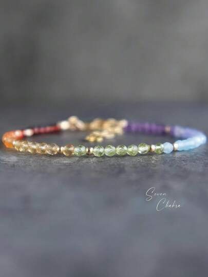 1 Stück verstellbares Naturstein-Armband mit Sonnenstein und Mondstein, 3mm geschliffener echter Edelstein-Armband, geeignet für den täglichen Gebrauch von Frauen