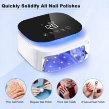 Lámpara UV profesional para uñas de gel, lámpara LED recargable de 60 W para uñas para esmalte de gel con 4 temporizadores y sensor, lámpara de curado con pantalla LCD y sensor automático inteligente, secador de uñas con 30 cuentas LED para salón, regalo para el hogar para esposa, mamá y niña, color blanco