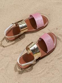 2026新款儿童凉鞋，波西米亚风，亮面皮革凉鞋，时尚水钻凉鞋，沙滩凉鞋，亮片鞋面凉鞋，亮片凉鞋