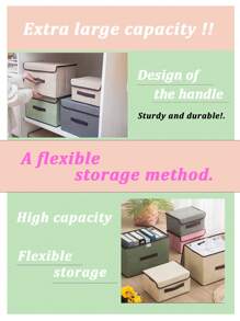 1 件/多功能可折叠带盖储物盒 - 防尘、轻质无纺布收纳盒，适用于家庭和衣柜必需品，适合送给女士的礼物，适合送给男士的礼物，衣柜整理和储物袋，衣服储物箱，卧室储物，衣服收纳整理器，衣柜整理和储物 - 彩色 - 查看 5