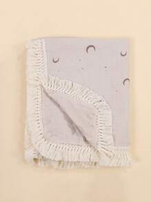 80 x 65cm Quaste Baby Überwurf, weich und modisch für Neugeborene, perfekt für Kinderzimmer Deko oder Baby Shower Party