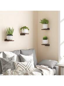 Étagère murale flottante de 5 x 5 pouces, étagère murale en bois de style campagnard, convient pour la décoration de la chambre, du salon, de la cuisine, de la salle de bain, du jardin, des mariages et de la maison