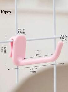 10pcs Plastic Hooks, Suitable For Metal Wire Mesh Panels, Grid Walls, Display Walls, Space-Saving Tool Storage Racks, Easy To Install, Reusable, Ideal For Home And Office Decor, Supermarkets, Jewelry Displays, Great For Birthday, Graduation, Home Decor, Back To School, Room Decor, And School Supplies - 10 Pcs - View 15