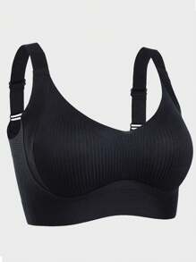 2pcs Women Seamless Wireless Bras, Removable Pads, Comfortable Lift-Up Bras Wireless, Adjustable Black Bras - Multicolor - View 6