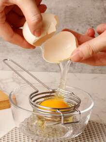 1pc Stainless Steel Egg Separator, Easy To Clean Egg Divider, Kitchenware Cooking Tool - Silver - View 7