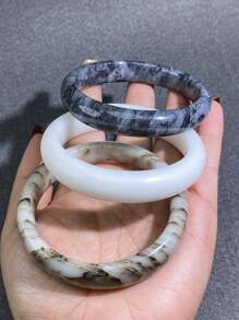 Bestselling Natural Jade Bangle, Fashion Women's Lucky Bracelet, Jewelry Gift For Girlfriend (Natural Jade Surface May Have Mineral Spots And Patterns, Which Is Normal), With Gift Box