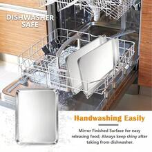 2Pcs Baking Sheet Pan Set, Joyfair Stainless Steel Cookie Sheets, Commercial Metal Pans Toaster Oven Tray Bakeware Roll/Bread/Bacon, Heavy Gauge, Rust-& Dishwasher Safe (9 Inch) - 12.5英寸 - 查看 8