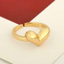 NYH Nhẫn vàng hình trái tim quyến rũ Thiết kế thanh lịch và trang sức thời trang kim loại chất lượng cao hiện đại - Vàng - Xem 3