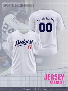 Customized T-Shirt, Breathable & Quick-Dry 210g Sports Tee Shirt For Men, Team/Club Training Baseball Jersey With Name, Number, Logo Printed On Front & Back, Comfortable & Fit, White Color, Suitable For Casual, Party, Daily Wear In Spring/Summer,Stylish,Fashion,Hipster,Casual,Minimal Chic,Personalized,Customized,Custom,Unique,Guy Costumes,Capsule Wardrobe,Men Basic/Street Style,Ideal Gifts For Him,Boyfriend,Family,Friends,For Birthdays,For Vacation/Holiday,For School/Competition,For Sports/Climbing,Summer Shirts