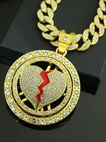 1 件全新旋转心形吊坠，独特个性化嘻哈男士珠宝，适合日常佩戴和派对 - 可旋轉愛心 - 查看 7