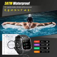 EIGIIS Men's Smart Sports Watch, With LED Light, 100+ Sports Modes, Supports Multiple Languages, Message Reminder, Wireless Calling (Answering/Making Calls), Do Not Disturb Mode, Weather Forecast, Compatible With Android And IOS, Holiday Gift