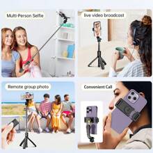 AXNEN Selfie Stick Tripod With Detachable Phone Bracket Monopod With Wireless Remote, 4 In 1 Extendable Portable Selfie Stick & Phone Tripod Stand Compatible With Gopro, I-Phone/Samung/