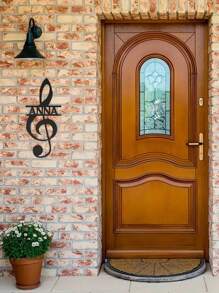 A Piece Of Wrought Iron Customizable Metal Note Wall Decor Art Logo Personalized Name Treble Clef Design Bedroom Studio Kitchen Indoor And Outdoor Art Home Decor No Electricity Multifunctional Wall Hangings Perfect For Christmas Halloween Easter Thanksgiving Gifts Birthday Graduation