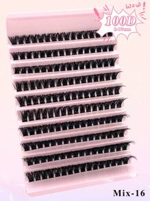 160 pièces de faux cils en touffe volumisante et bouclée 100D de 8 à 17 mm en mélange. Extensions de cils individuelles DIY à la maison. Faux cils en touffe doux et effilés en emballage mixte.