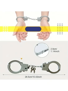 Multi-Colored Women's And Men's Costume Props Fake Handcuffs And Keys, Suitable For Halloween Party Pranks, Cosplay Character Props