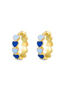 1pair Vintage Enamel Colorful Drop Earrings For Girls - Multicolor - View 11