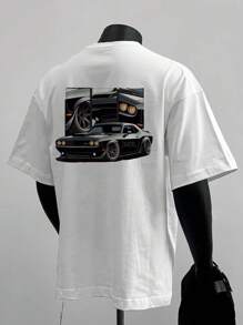 Men's New Racing Round Neck Casual Short-Sleeved T-Shirt With Casual Pants, Suitable For Travel/Vacation/Outdoor Camping/Sports