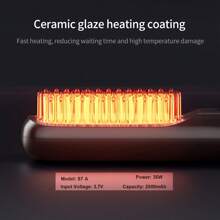 2-In-1 Portable Straightener/Curler, 3 Temperature Settings, Constant Temperature Anti-Scald, LED Display, USB Rechargeable Ionic Comb, 2000mAh Lithium Battery, USB-C Charging, Ideal Travel Companion And Gift For Women - Multicolor - View 9