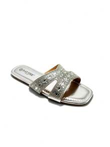 Sandales à enfiler en strass noires REVREAL - Argent - Voir 3