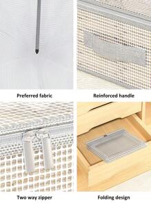 1pc White High Capacity Fabric Collapsible Storage Bag, Closet Organizer, Seasonal Clothes Storage Bag, Wardrobe Storage Bag, Living Room Organizer Bag, Bedroom Clothes Storage Bag, Moisture-Proof & Mold-Proof Storage Bag