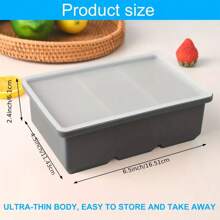 2 Pieces Easy-Release Silicone Ice Cube Tray With Lid - Flexible, Reusable Large Ice Cube Mold For Refrigerator, 1 Cup For Soups, Stews, Sauces - Dishwasher Safe, Perfect For Christmas, Halloween, Easter, Thanksgiving