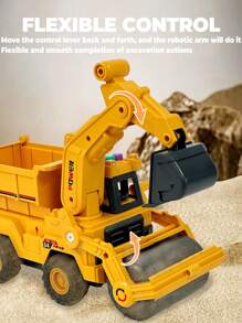 3-In-1 ABS Construction Vehicle Toy With Lights And Sounds, Includes Excavator, Dumper And Bulldozer Functions