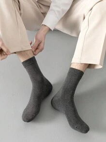Paquete de calcetines de tripulación neutros de 5 tonos para hombres (1/5/10/15/20 pares) - Calcetines elásticos para el tobillo en gris oscuro/azul marino/negro/blanco/carbón con un ajuste transpirable y elástico para la oficina, el gimnasio, artículos de viaje esenciales