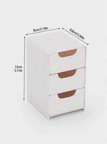 1pc Mini 3-Drawer Storage Organizer, Desktop Storage Unit For Jewelry, Cosmetics, Craft Supplies, Ideal For Office, Arts & Crafts, DIY Accessories - White - View 6