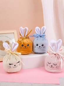 Easter Bunny Shaped Easter Egg Lucky Bag, Bunny Gift Bag, Suitable For Family Gatherings, Holiday Parties, Candy And Cookie Packaging - Multicolor - View 2