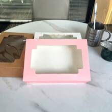 5pcs Mini Cake Boxes With Window, Cookie Pastry Packaging Cartons, Suitable For Cakes, Cookies, Pastries, Pies, Muffins, Chocolates, Strawberries